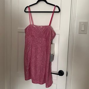 NWT Pink sparkly mini dress w/ adjustable straps